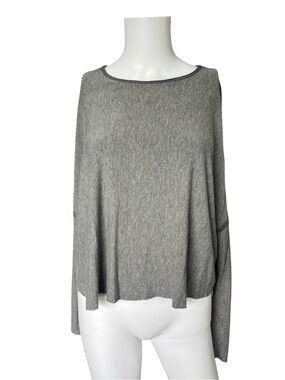 Kit and Ace Soft Gray Knit Top Long Sleeve Oversized Neutral Round Neck Womens